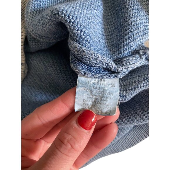 Blue Willi’s Blue Cotton Knit Sweater Jacket M - Picture 4 of 6